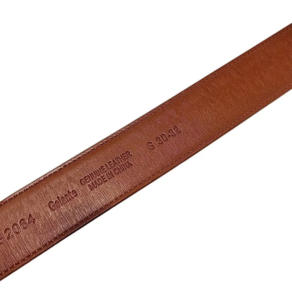 Gelante Orange Leather Belt Women Size S 30-32 NEW w/out Tags G2064 Unisex Men